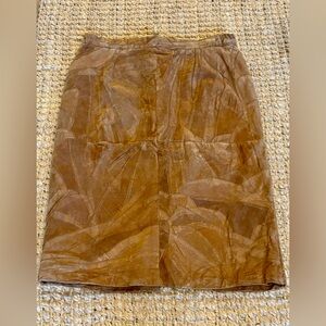 Women’s Camel Suede Patchwork Midi Skirt, Jamie Nicole, Size 14, Boho Western